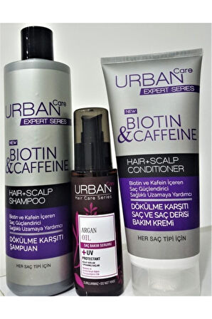 Expert Serisi Biotin Cafein Ve Argan Şampuan Saç Kremi Ve Serum Seti