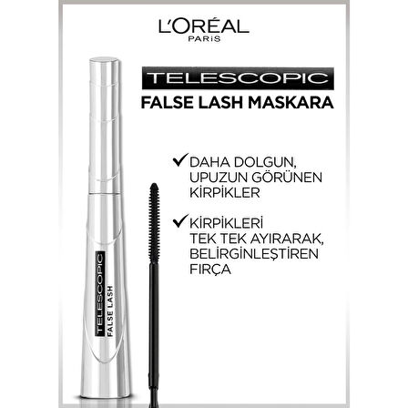 L'Oréal Paris False Lash Telescopic Fiber Maskara - Siyah