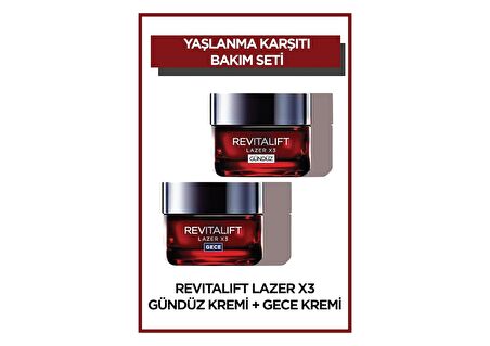 L'Oreal Paris L'oréal Paris Revitalift Lazer X3 Yoğun Yaşlanma Karşıtı Gündüz Bakım Kremi Gece Bakım Kremi 50 ml