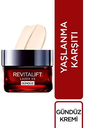 Loreal Paris Revitalift Lazer X3 Yaşlanma Karşıtı Kolajen 30 Yaş + Gündüz Yüz ve Boyun Kremi 50 ml & Gece Bakım Kremii 50 ml 