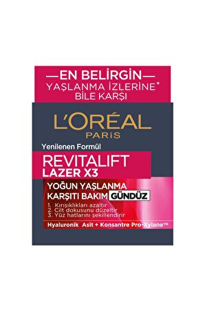 Loreal Paris Revitalift Lazer X3 Yaşlanma Karşıtı Kolajen 30 Yaş + Gündüz Yüz ve Boyun Kremi 50 ml & Gece Bakım Kremii 50 ml 