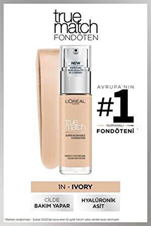 L'oreal Paris True Match Bakım Yapan Fondoten 1N IVORY