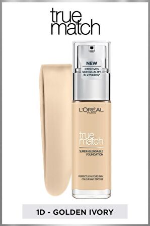 L'Oréal Paris True Match Bakım Yapan Fondöten 1D GOLDEN IVORY