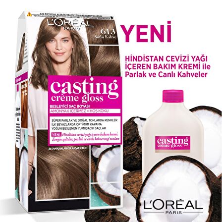 L'Oréal Paris Casting Crème Gloss Saç Boyası 613 Sütlü Kahve