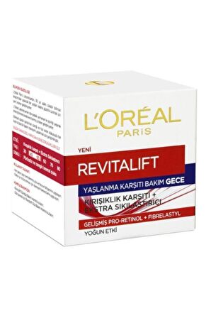 Loreal Paris Revitalift Kırışıklık Karşıtı Hyalüronik Asit 30 Yaş + Gece Yüz ve Boyun Kremi 50 ml 