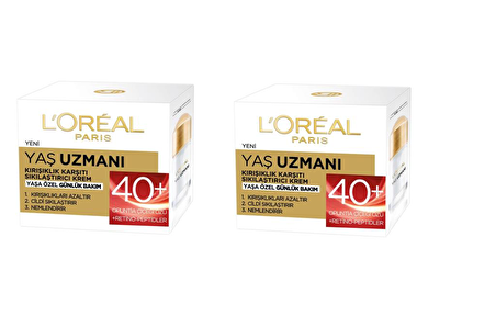 L'Oreal Paris Men Expert Yaş Uzmanı Yaşlanma Karşıtı Hyalüronik Asit 40 Yaş + Gündüz Yüz ve Boyun Kremi 2x50 ml 