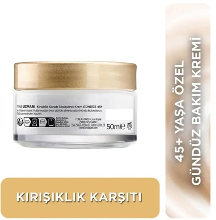 Loreal Yaş Uzmanı 45+ Kırışıklık Karşıtı Sıkılaştırıcı Gündüz Kremi 50 ML