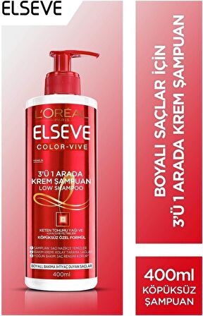 Elseve Color Vive Kumral Saçlar İçin Turunculaşma karşıtı 3'ü 1 Arada Şampuan 400 ml