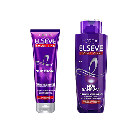 Elseve Turunculaşma Karşıtı Mor Şampuan 200ML ve Color-vive Purple Maske 2'li Set