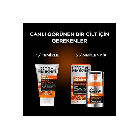 L'Oréal Paris Men Expert Hydra Energetıc Wake Up Boost Yüz Temizleme Jeli 100 ml