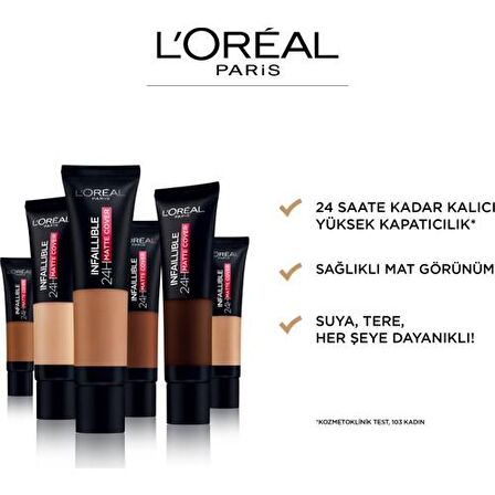 Loreal Infaillible 24H Matte Cover Yüksek Kapatıcı Fondöten 25