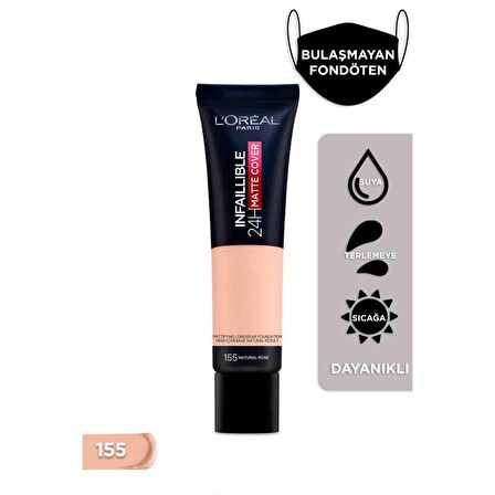 Loreal Infaillible 24H Matte Cover Yüksek Kapatıcı Fondöten 155