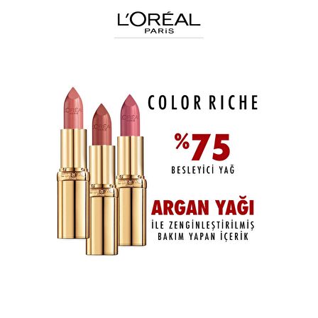 L'Oréal Paris Color Riche Saten Bitişli Ruj 107 Seine Sunset - Nude