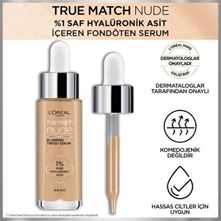 L'Oréal Paris True Match Nude Fondöten Serum 2-3 Light