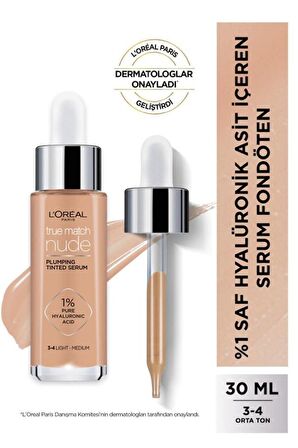 Loreal True Match Nude Serum Fondöten 3-4 Light Medium