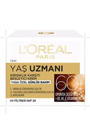 Loreal Paris Yaş Uzmanı Kırışıklık Karşıtı Hyalüronik Asit 60 Yaş + Gece-Gündüz Yüz ve Boyun Kremi 50 ml 