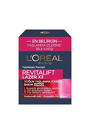 L'Oréal Paris Revitalift Lazer X3 Yoğun Yaşlanma Karşıtı Gündüz Bakım Kremi - Tanışma Boyu 15 ml