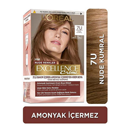 L’Oréal Paris Excellence Creme Nude Renkler Saç Boyası – 7U Nude Kumral