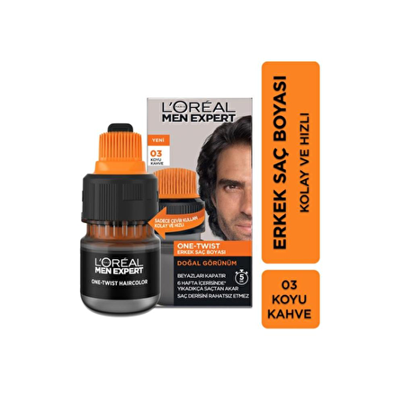 L'Oréal Paris Men Expert One-Twist Erkek Saç Boyası Koyu Kahve 03