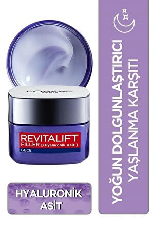 Revitalift Filler Yoğun Dolgunlaştırıcı Yaşlanma Karşıtı Gece Kremi 50ml - Hyaluronik Asit