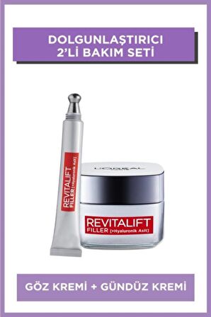 Loreal Paris Revitalift Filler Yaşlanma Karşıtı Kolajen 30 Yaş + Gündüz Yüz ve Boyun Kremi 50 ml & Göz Kremii 