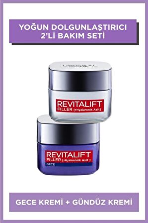 Loreal Paris Revitalift Filler Yaşlanma Karşıtı Kolajen 30 Yaş + Gece-Gündüz Yüz ve Boyun Kremi 50 ml Bakım Seti 