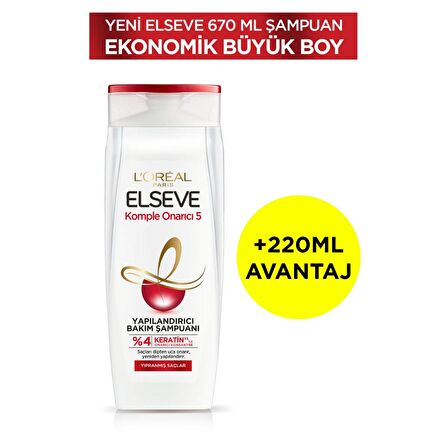 L'Oréal Paris Elseve Komple Onarıcı 5 Yapılandırıcı Bakım Şampuanı 670 ml