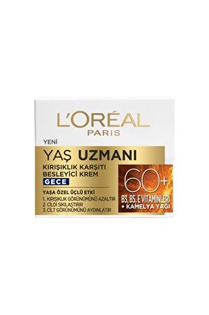 L'Oréal Paris Yaş Uzmanı 60+ Kırışıklık Karşıtı Besleyici Gece Kremi