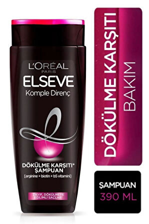 Elseve Komple Direnç Dökülme Karşıtı Şampuan 390 ml 4'lü Set