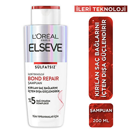 L'Oréal Paris Bond Repair Tüm Yıpranmalar için Saç Bağlarını Güçlendirici Şampuan 200 ml