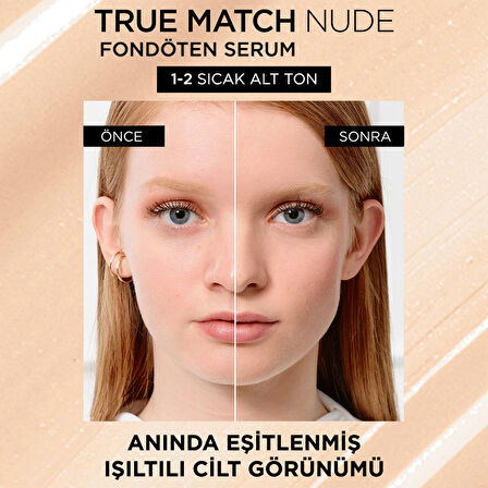 L'Oréal Paris True Match Nude Fondöten Serum 1-2 Rosy Light