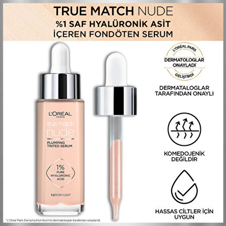 L'Oréal Paris True Match Nude Fondöten Serum 1-2 Rosy Light