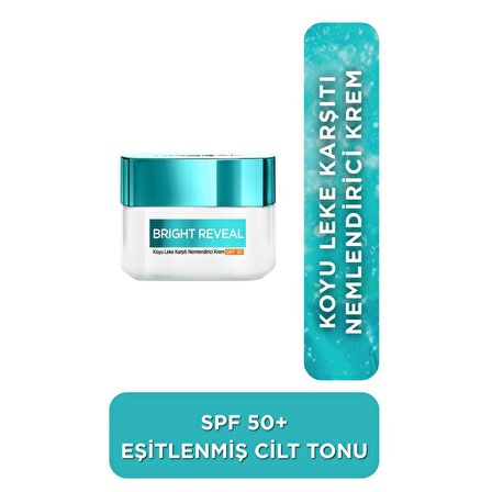 L'Oréal Paris Bright Reveal Koyu Leke Karşıtı, Cilt Tonu Eşitleyici Spf50 Nemlendirici Krem Niasinamid 50 ml