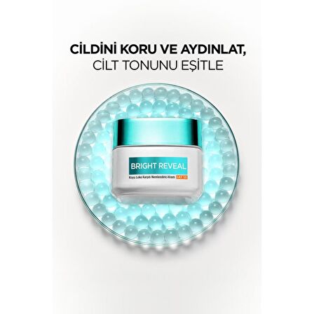 L'Oréal Paris Bright Reveal Koyu Leke Karşıtı, Cilt Tonu Eşitleyici Spf50 Nemlendirici Krem Niasinamid 50 ml