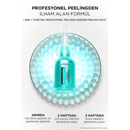 L'Oréal Paris Bright Reveal Koyu Lekelere Karşı Hızlı Etkili Yenileyici Peeling Serum 25% [AHA + BHA + PHA] 25 ml