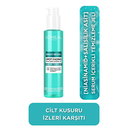 L'Oréal Paris Bright Reveal Cilt Kusuru İzi Karşıtı, Serum İçerikli Temizleme Jeli Niasinamid+Salisilik Asit 150 ml