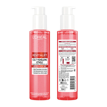 L'Oréal Paris Revitalift Cilt Yenileme Etkili Temizleme Jeli 150ML - Glikolik Asit