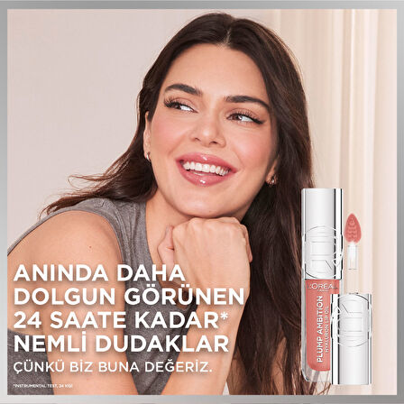 L'Oréal Paris Plump Ambition Hyaluron Lip Oil Besleyici ve Nemlendirici Dudak Parlatıcısı - 101 Cristal Clear