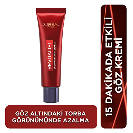 L'Oréal Paris Revitalift Lazer Eyebag Instant Eraser Göz Altı Torba Görünümüne Karşı Etkili Göz Kremi 15ml