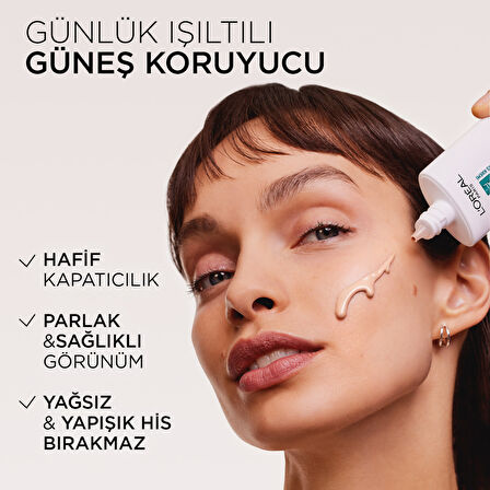 L'Oréal Paris Bright Reveal Spf 50+ Koyu Leke Karşıtı Renkli Fluid Günlük Yüz Güneş Kremi 50 ml - Light