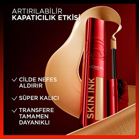 L'Oréal Paris Skin Ink Gün Boyu Kapatıcı Fondöten - Nötr Alt Ton 15