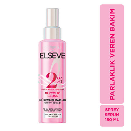 L'Oréal Paris Elseve Glycolic Gloss Mükemmel Parlaklık Veren Saç Bakım Sprey Serumu 150ml