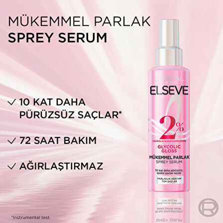 L'Oréal Paris Elseve Glycolic Gloss Mükemmel Parlaklık Veren Saç Bakım Sprey Serumu 150ml