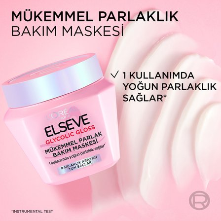 L'Oréal Paris Elseve Glycolic Gloss Mükemmel Parlaklık Veren Saç Bakım Maskesi 300ml