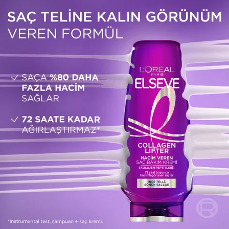 L'Oréal Paris Elseve Collagen Lifter [Kolajen Peptitleri] İçeren Hacim Veren Saç Bakım Kremi 250ml