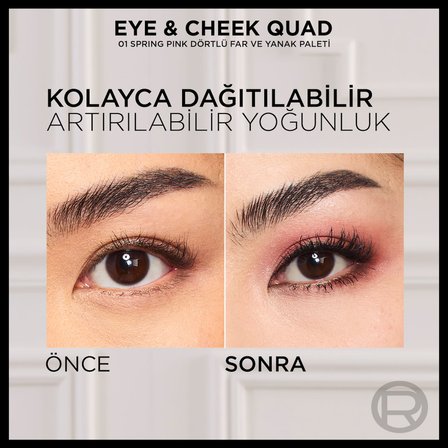 L'Oréal Paris Eye & Cheek Quad - 01 Spring Pinks Dörtlü Far ve Yanak Paleti