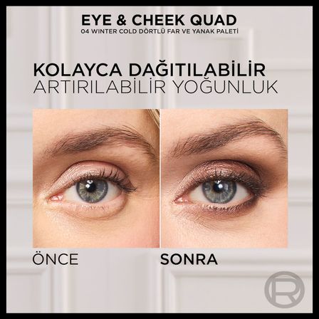 L'Oréal Paris Eye & Cheek Quad - 04 Winter Cold Dörtlü Far ve Yanak Paleti