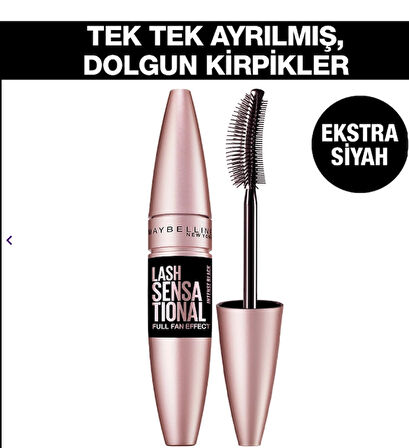 Maybelline New York Lash Sensational Yelpaze Etkili Maskara Intense Black