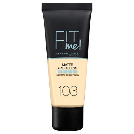 Maybelline New York Fit Me Matte+Poreless Fondöten - 103 Pure Ivory