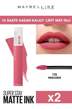 Maybelline Gün Boyu Kalıcı Etki Sunan Süper Mat Likit Ruj 175 Ringleader X2